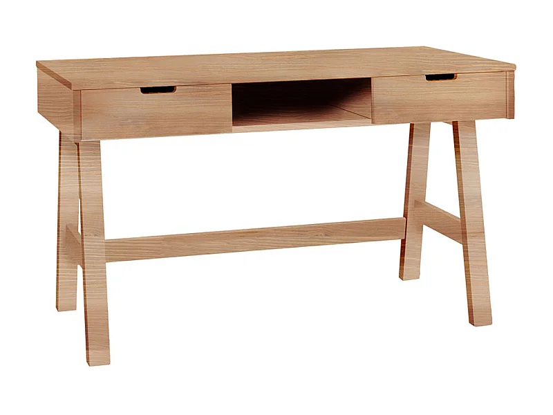 Bureau en bois Malmo avec tiroirs, couleur chêne