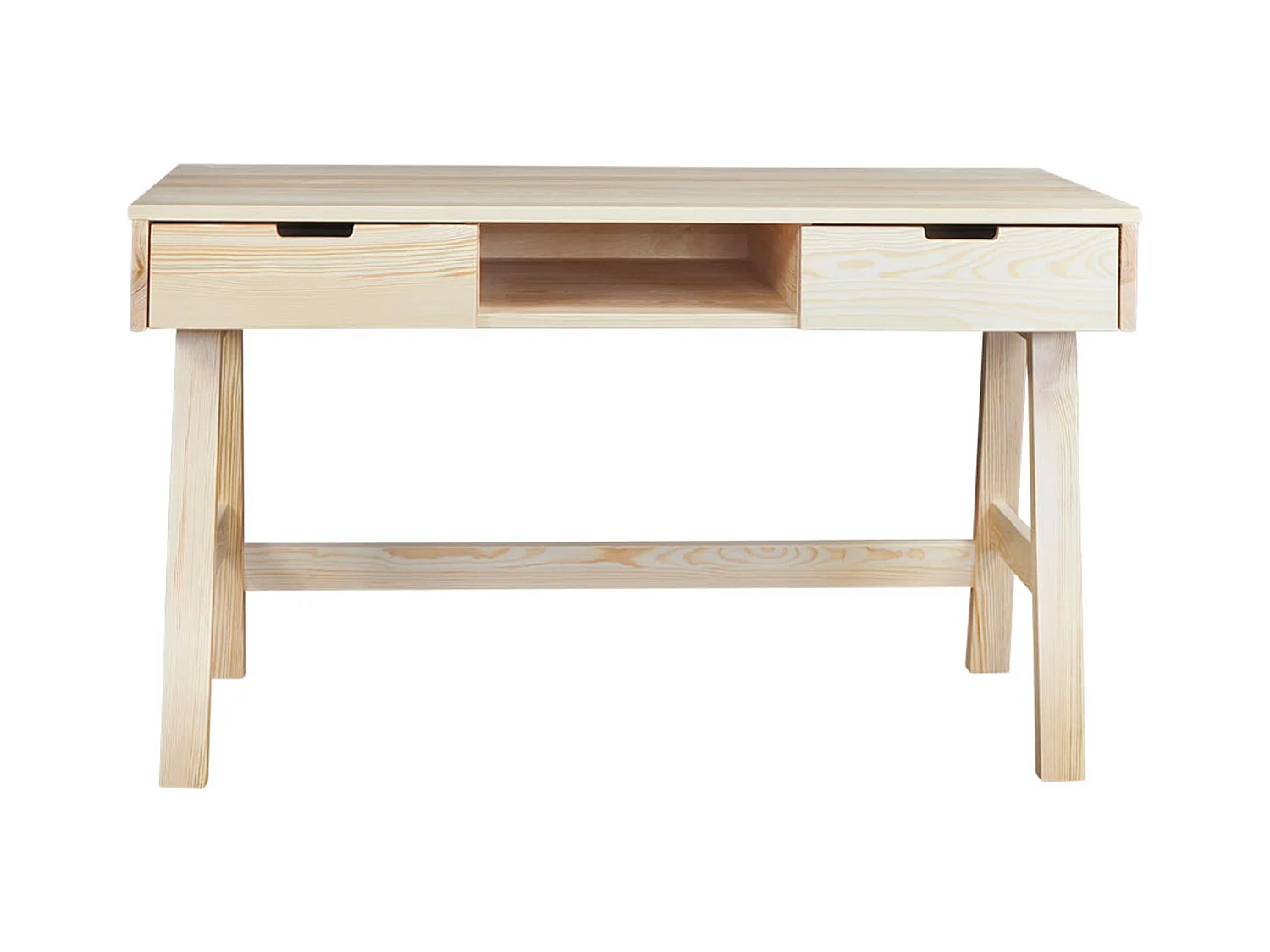 Bureau en bois Malmo avec tiroirs, couleur pin
