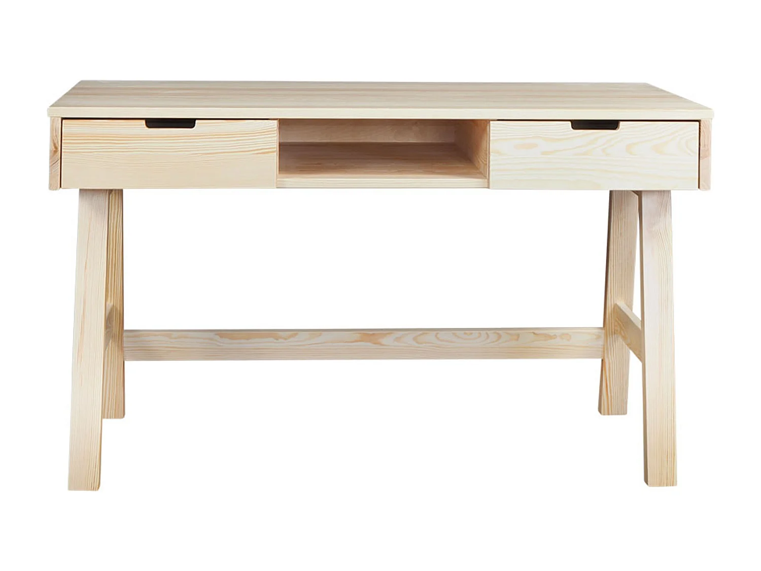 Bureau en bois Malmo avec tiroirs, couleur pin