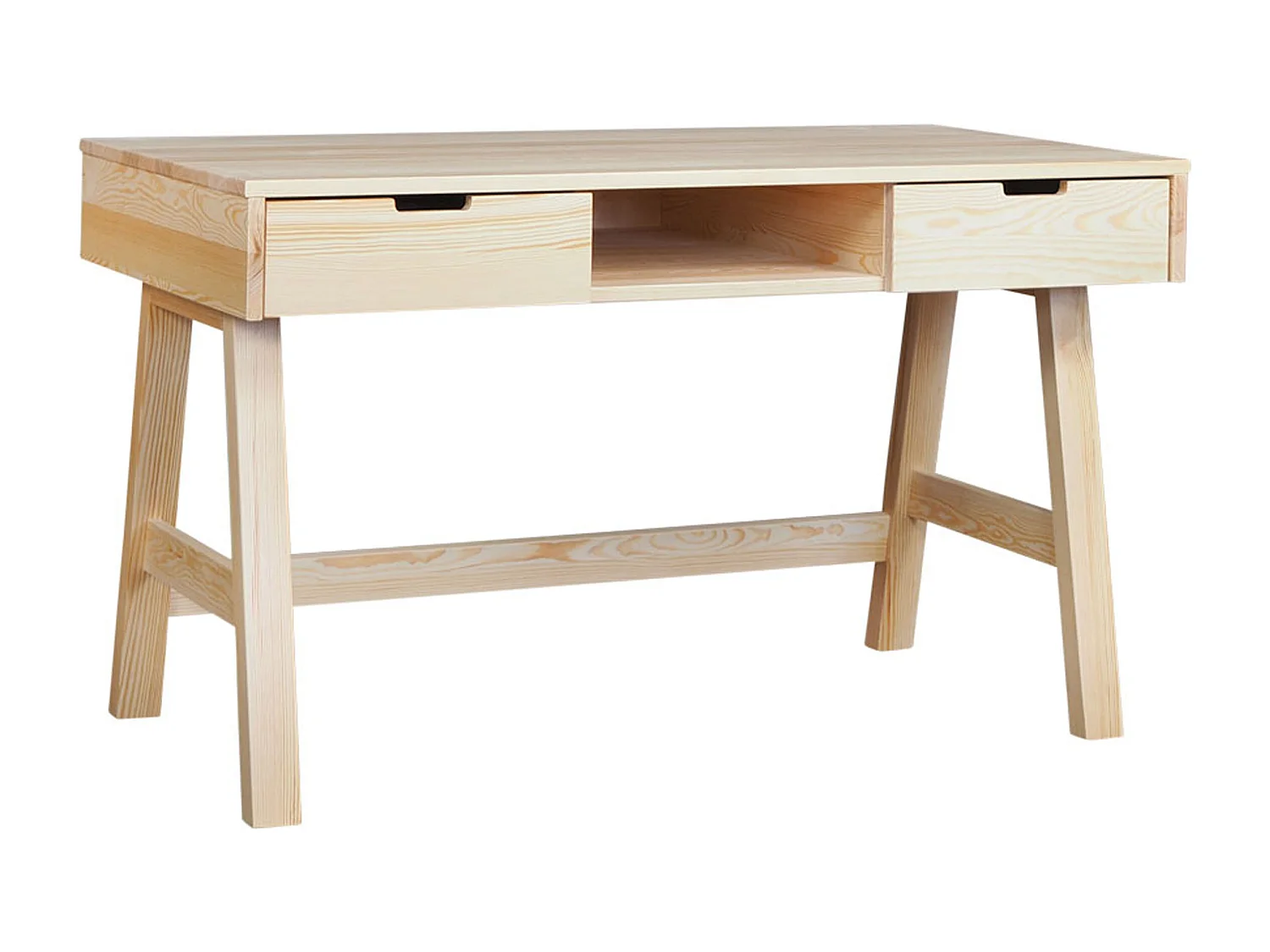 Bureau en bois Malmo avec tiroirs, couleur pin