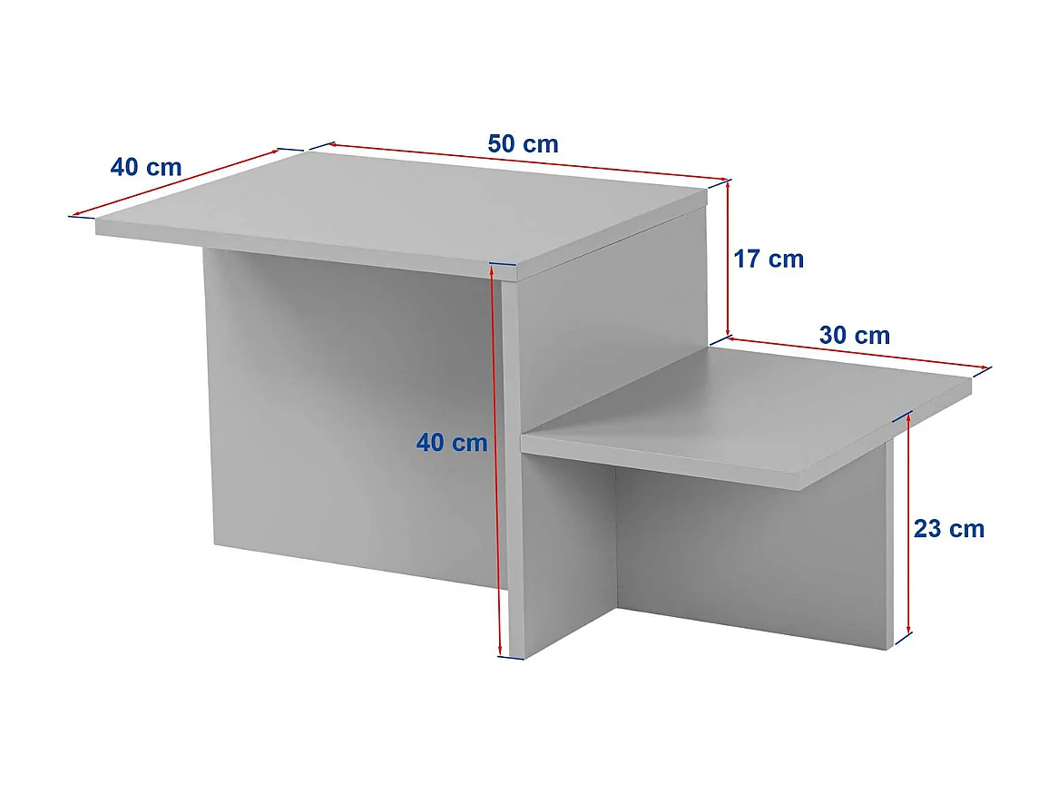 Table basse 2 niveaux L77 cm - HARMONY