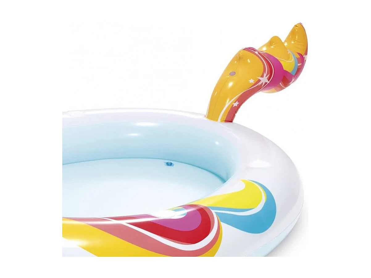 Piscina hinchable Intex unicornio con techo desmontable y rociador 130L +2A multicolor 109x132x254 cm