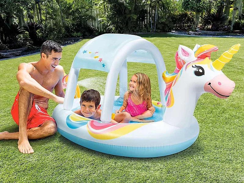 Piscine Fontaine Enfant "Licorne" 254cm Multicolore