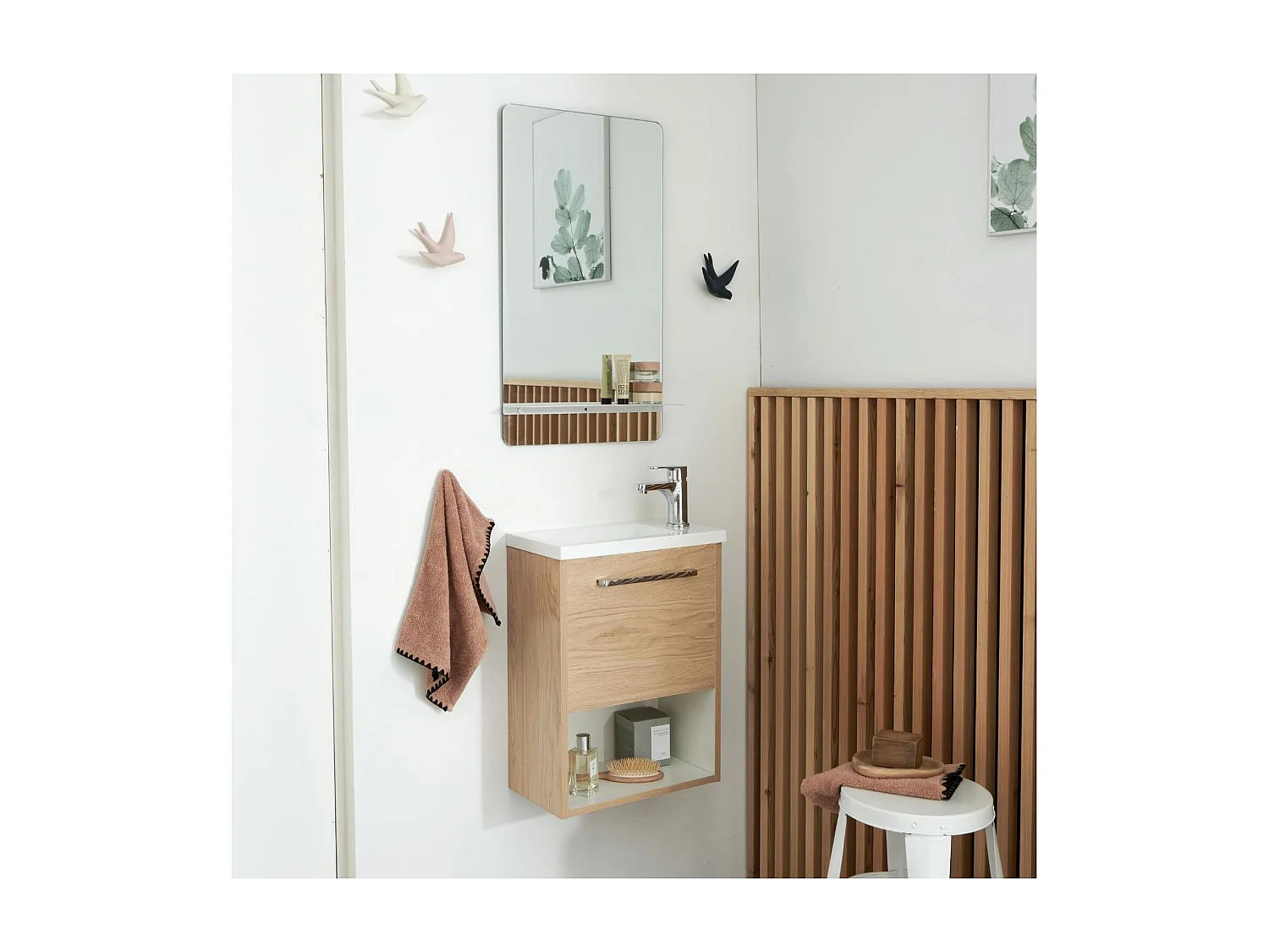 Gruppo lavabo NIKA con nicchia e mensola a specchio