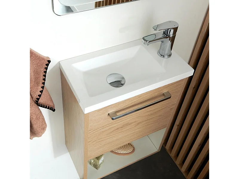 Conjunto de lavabo NIKA con nicho y estante de espejo