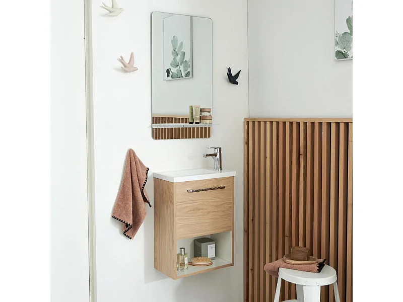 Conjunto de lavabo NIKA con nicho y estante de espejo