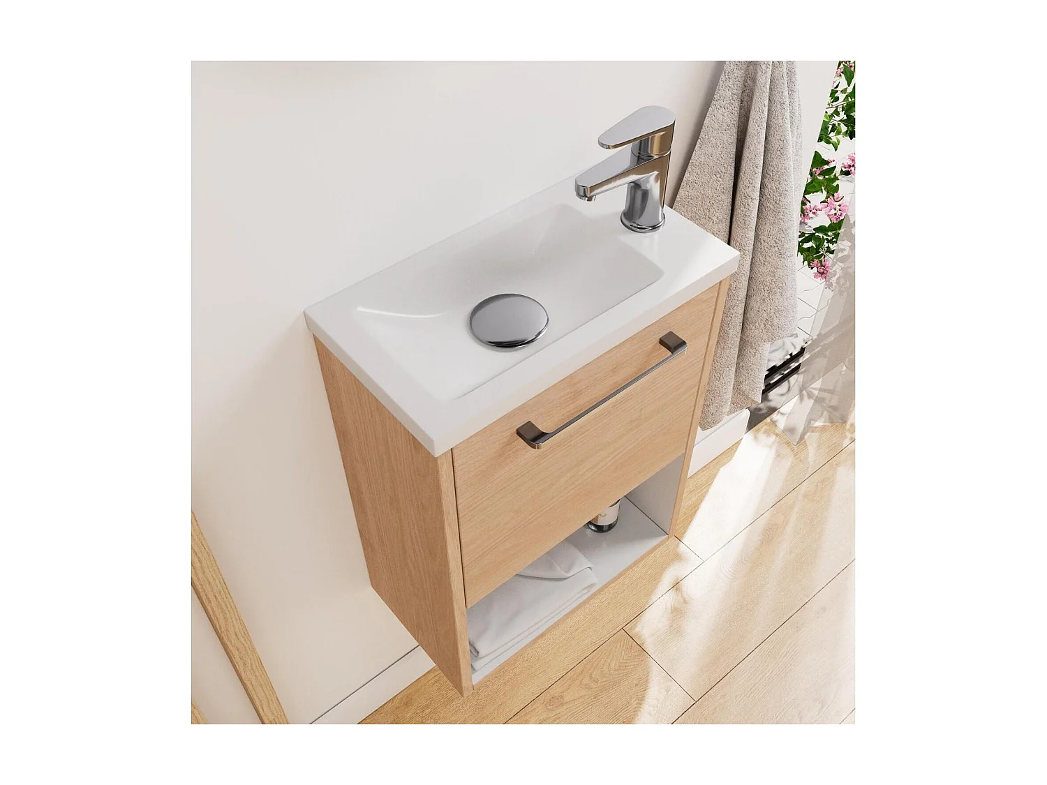 Gruppo lavabo NIKA con nicchia e specchio ovale