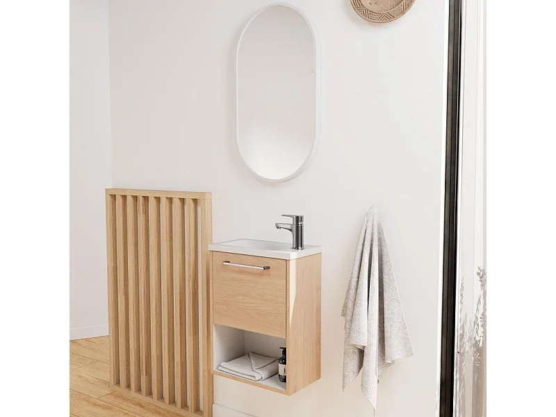 Gruppo lavabo NIKA con nicchia e specchio ovale