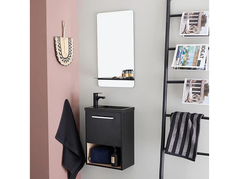 Ensemble lave-mains NIKA avec niche et miroir tablette