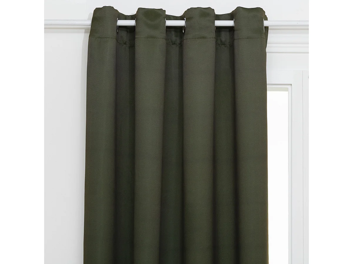 Rideau Occultant "Topa" 140x260cm Vert Kaki