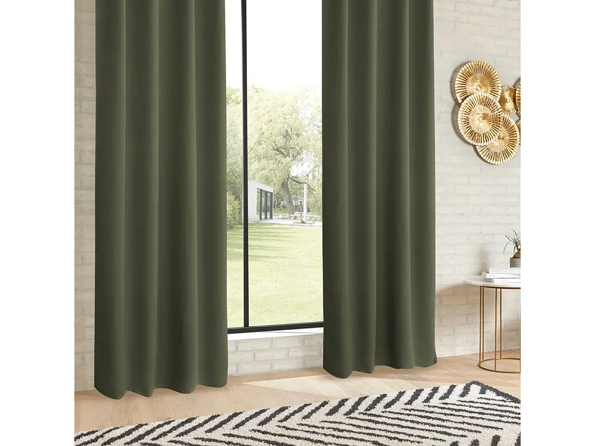 Rideau Occultant "Topa" 140x260cm Vert Kaki