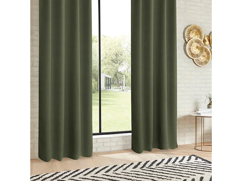 Rideau Occultant "Topa" 140x260cm Vert Kaki