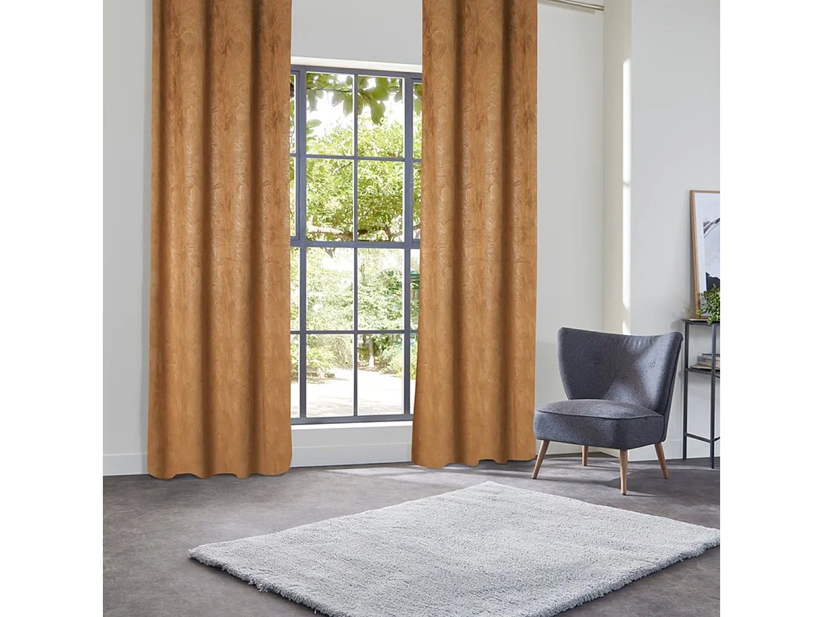 Rideau Occultant "Fujo" 135x260cm Cannelle