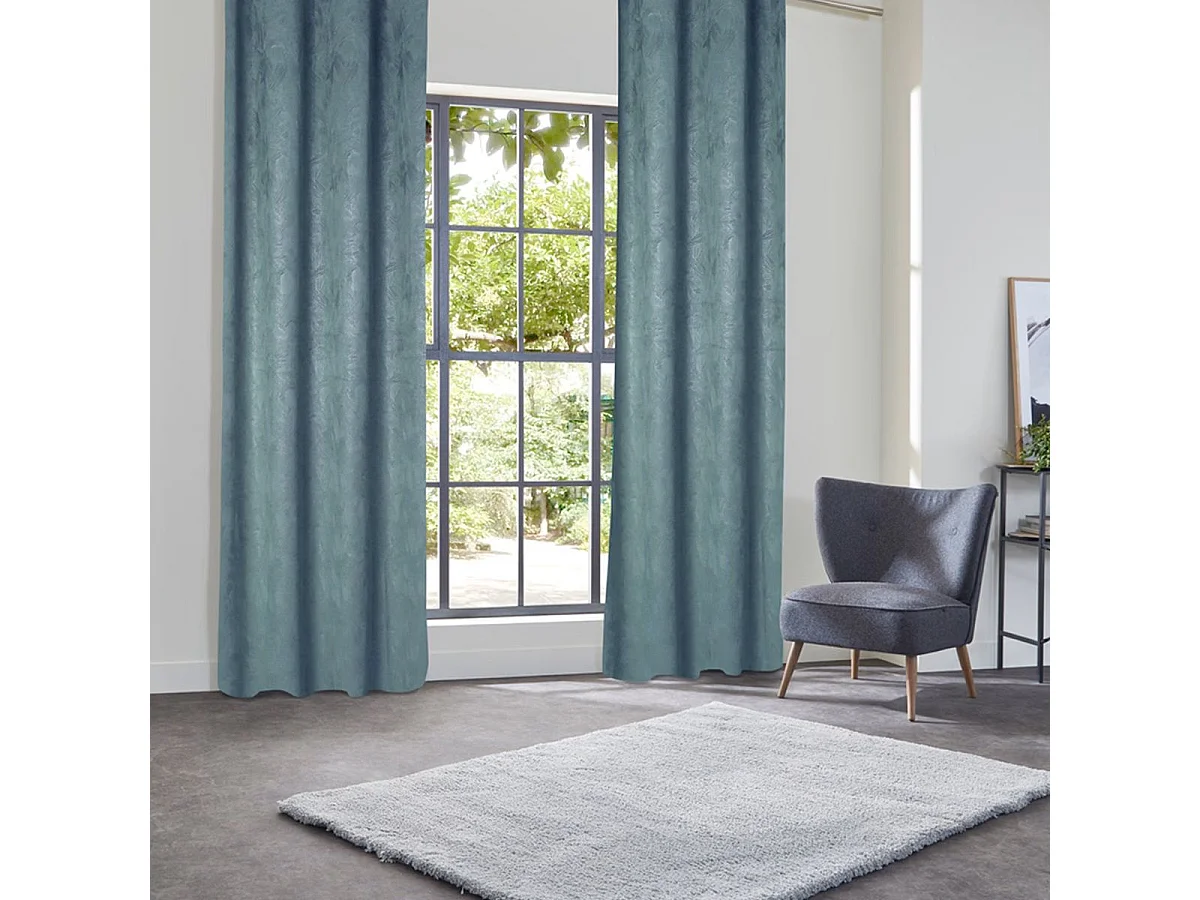 Rideau Occultant "Fujo" 135x260cm Bleu Clair