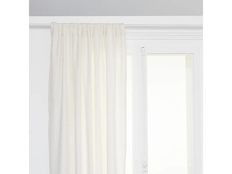 Rideau Nid d'Abeille "Widdy" 130x260cm Blanc