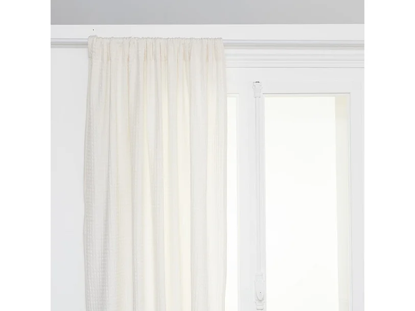 Rideau Nid d'Abeille "Widdy" 130x260cm Blanc