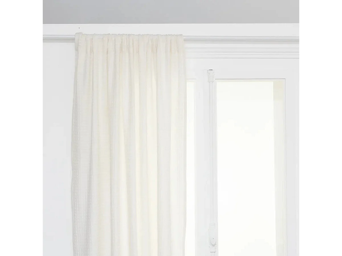 Rideau Nid d'Abeille "Widdy" 130x260cm Blanc