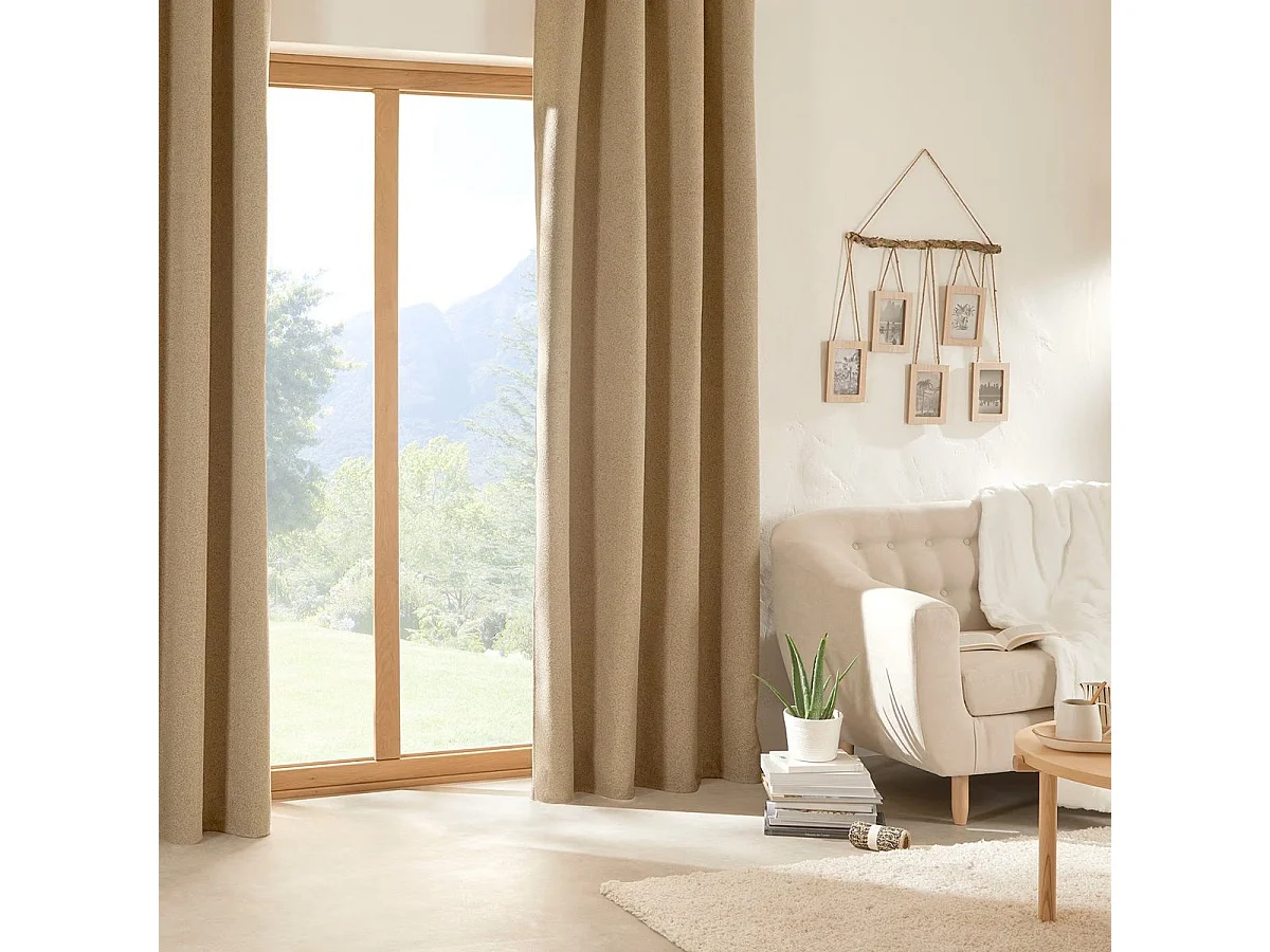 Rideau Occultant Isolant "Soana" 140x260cm Taupe