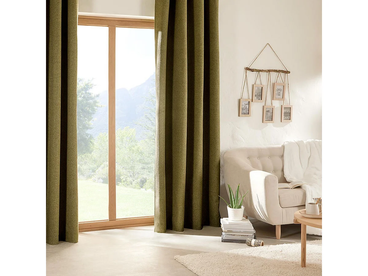 Rideau Occultant Isolant "Soana" 140x260cm Kaki