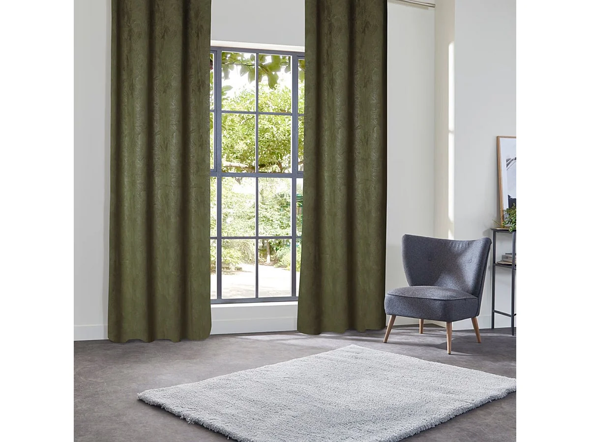 Rideau Occultant "Fujo" 135x260cm Vert Kaki