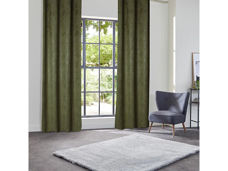 Rideau Occultant "Fujo" 135x260cm Vert Kaki