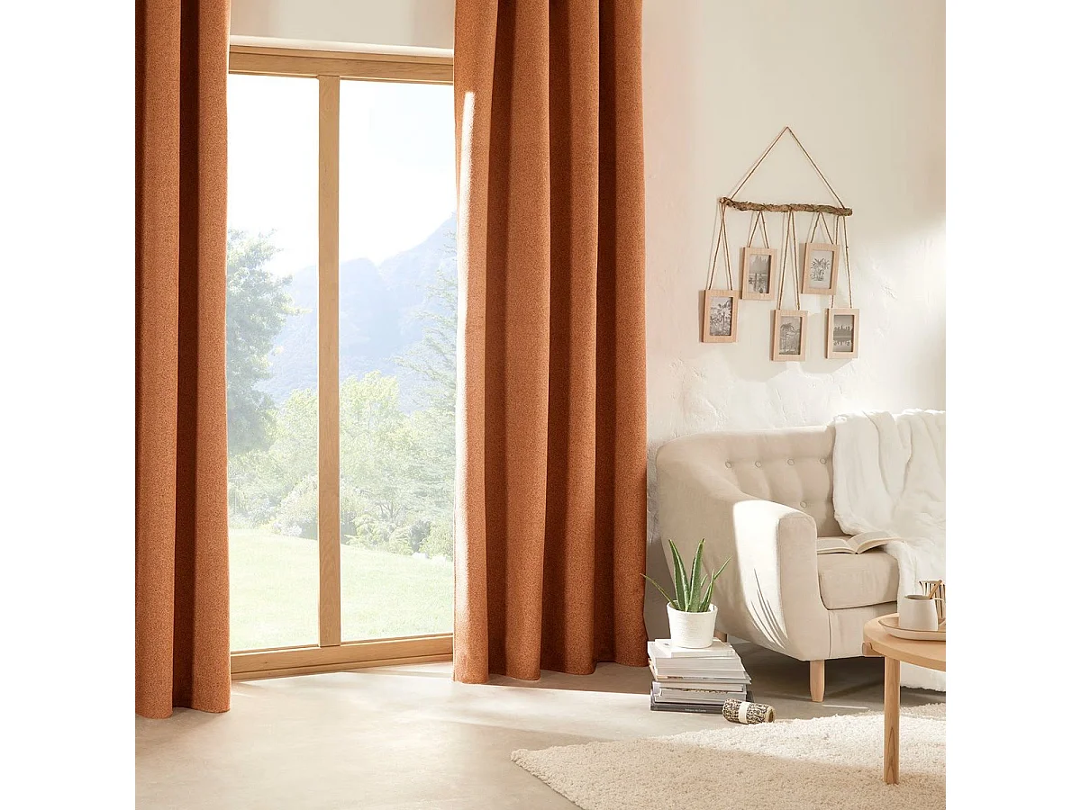 Rideau Occultant Isolant "Soana" 140x260cm Terracotta