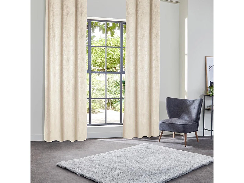 Rideau Occultant "Fujo" 135x260cm Beige Lin