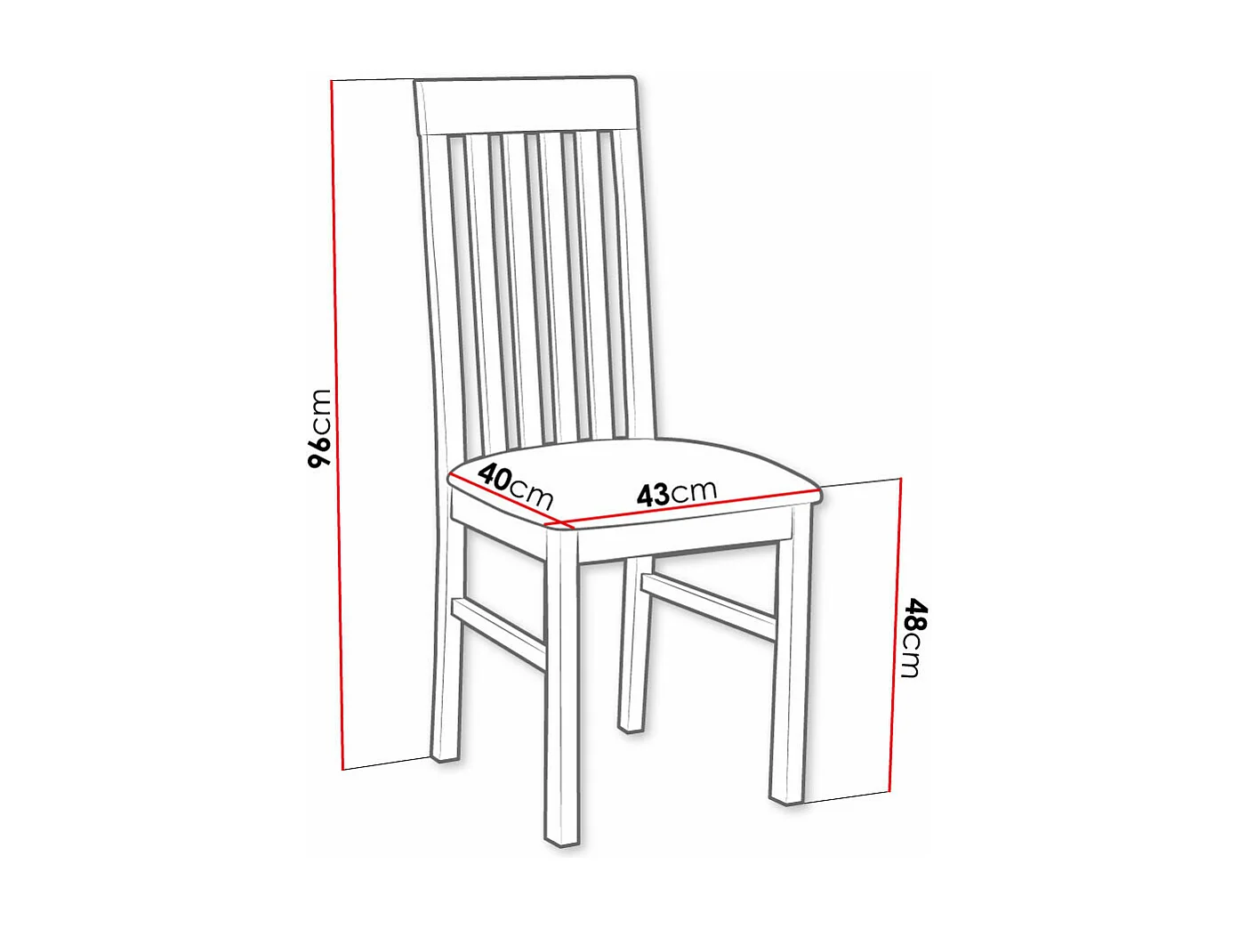 Cadeira Victorville 365, Tecido, De madeira, 96x43x40cm