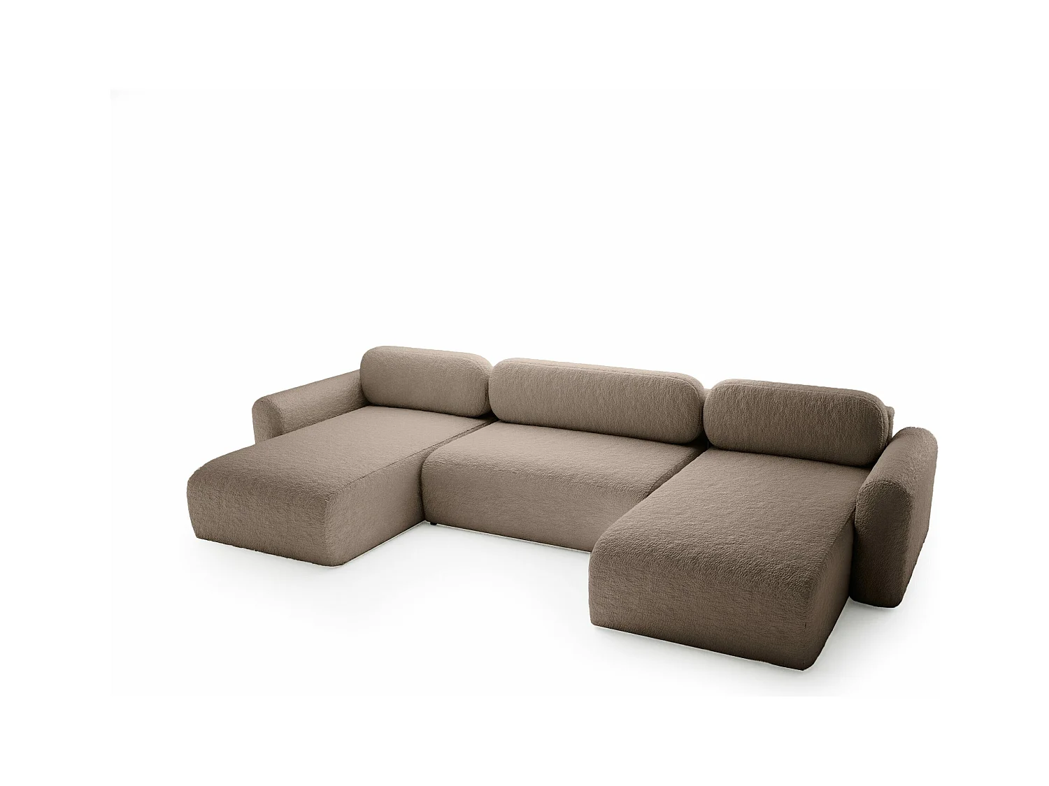 CANAPÉ D'ANGLE avec fonction de couchage 8 places Carpin U SALON, Marron