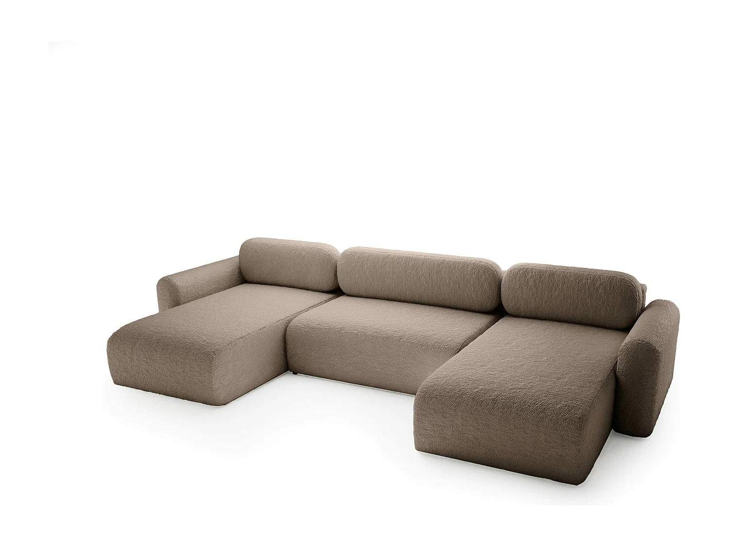 CANAPÉ D'ANGLE avec fonction de couchage 8 places Carpin U SALON, Marron