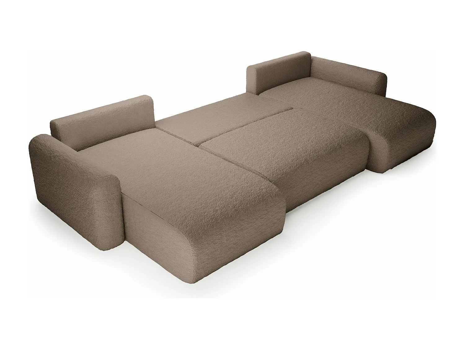 CANAPÉ D'ANGLE avec fonction de couchage 8 places Carpin U SALON, Marron