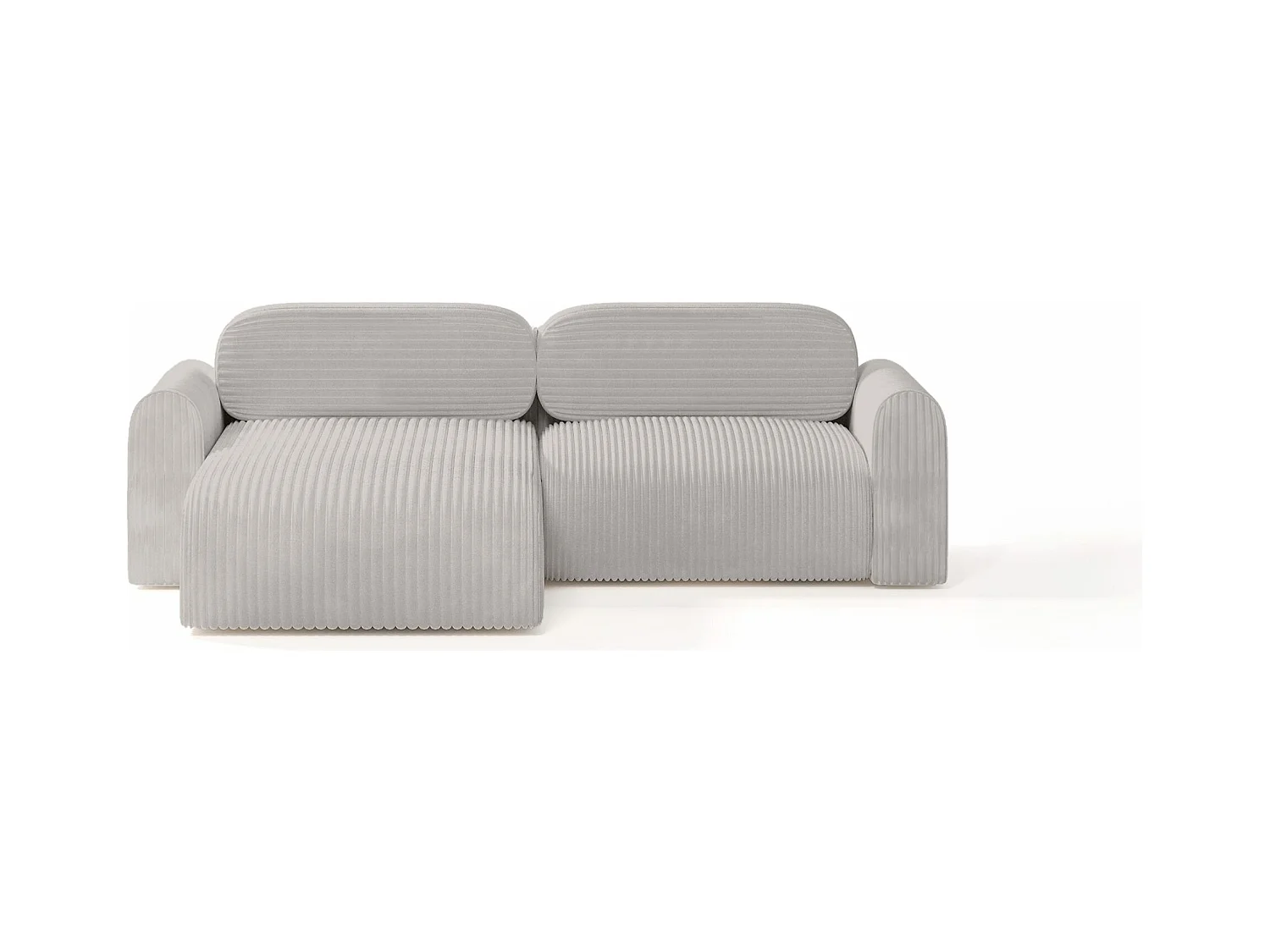 CANAPÉ d'angle avec revêtement en tissu côtelé Pirna Mini 4 places, Gris