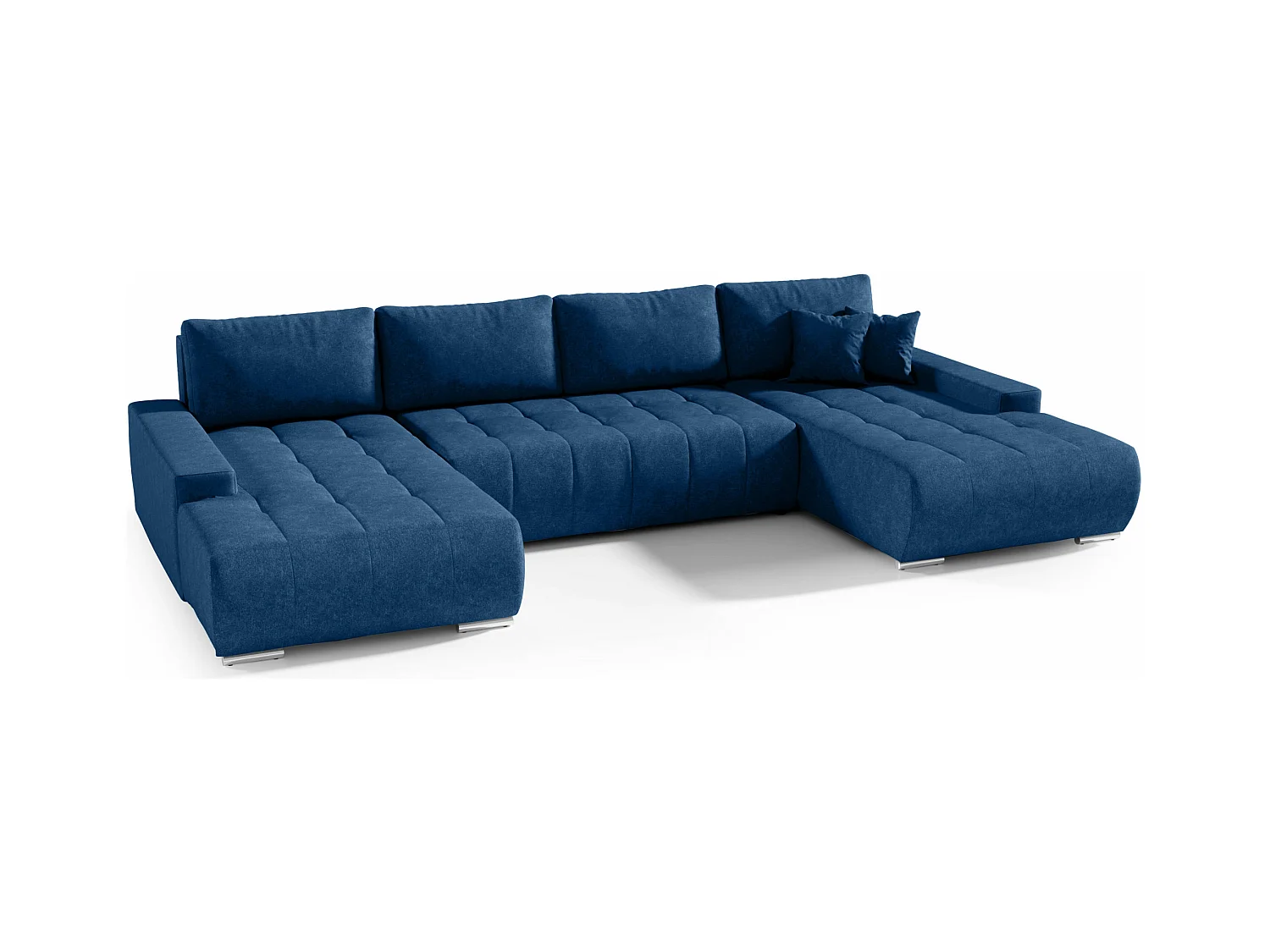 CANAPÉ PANORAMIQUE en tissu polyester Bonari U 8 places Bleu marine