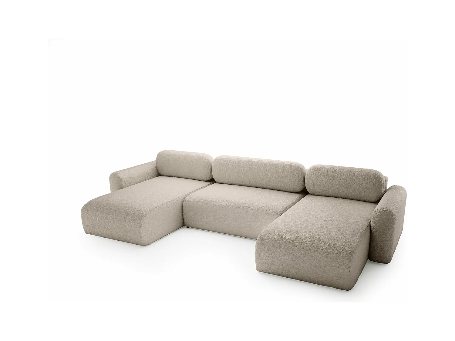 CANAPÉ D'ANGLE avec fonction de couchage 8 places Carpin U SALON, Beige