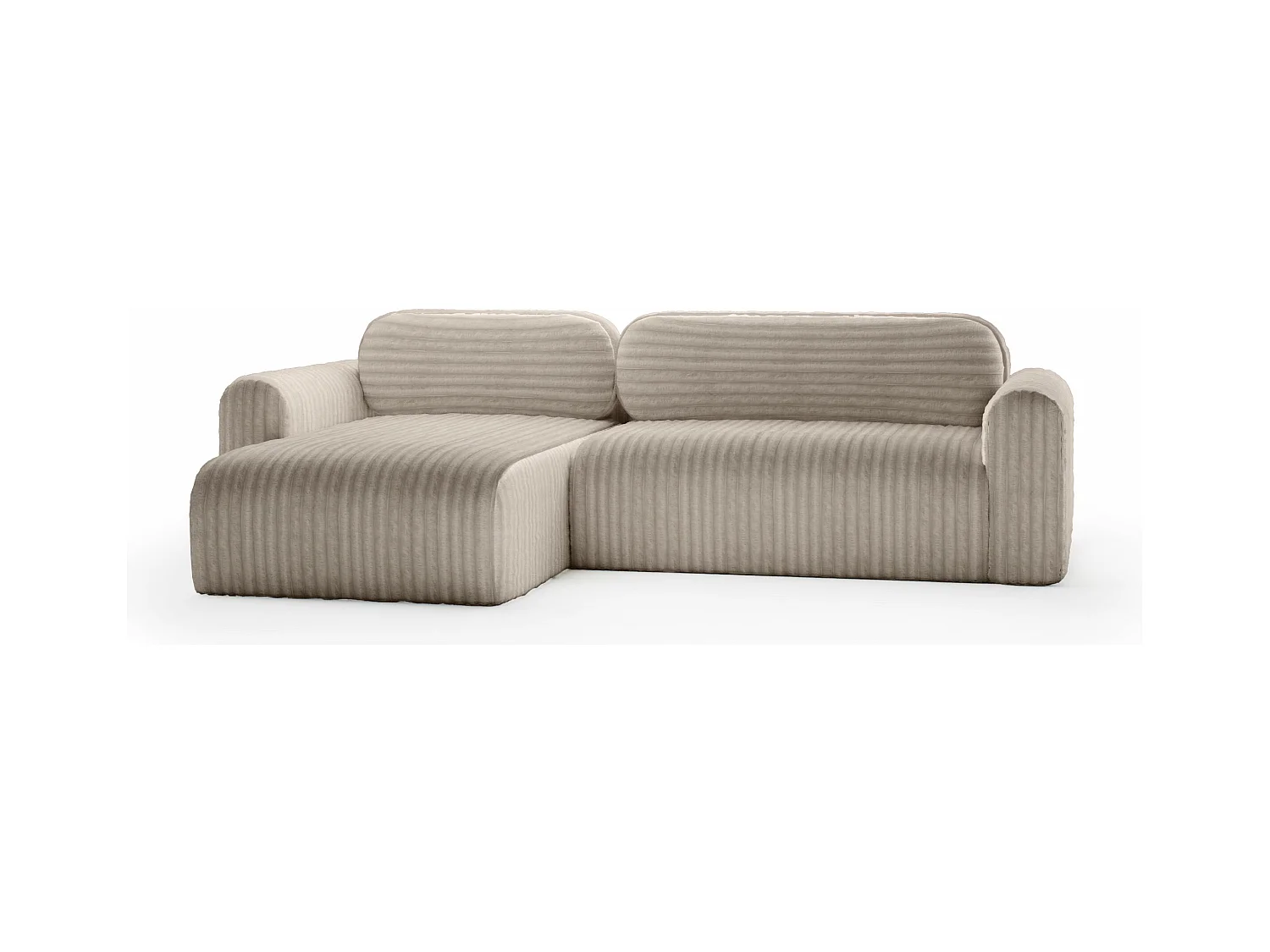 SOFA D'ANGLE en tissu velours Pablitto brun clair (Ambience 4)