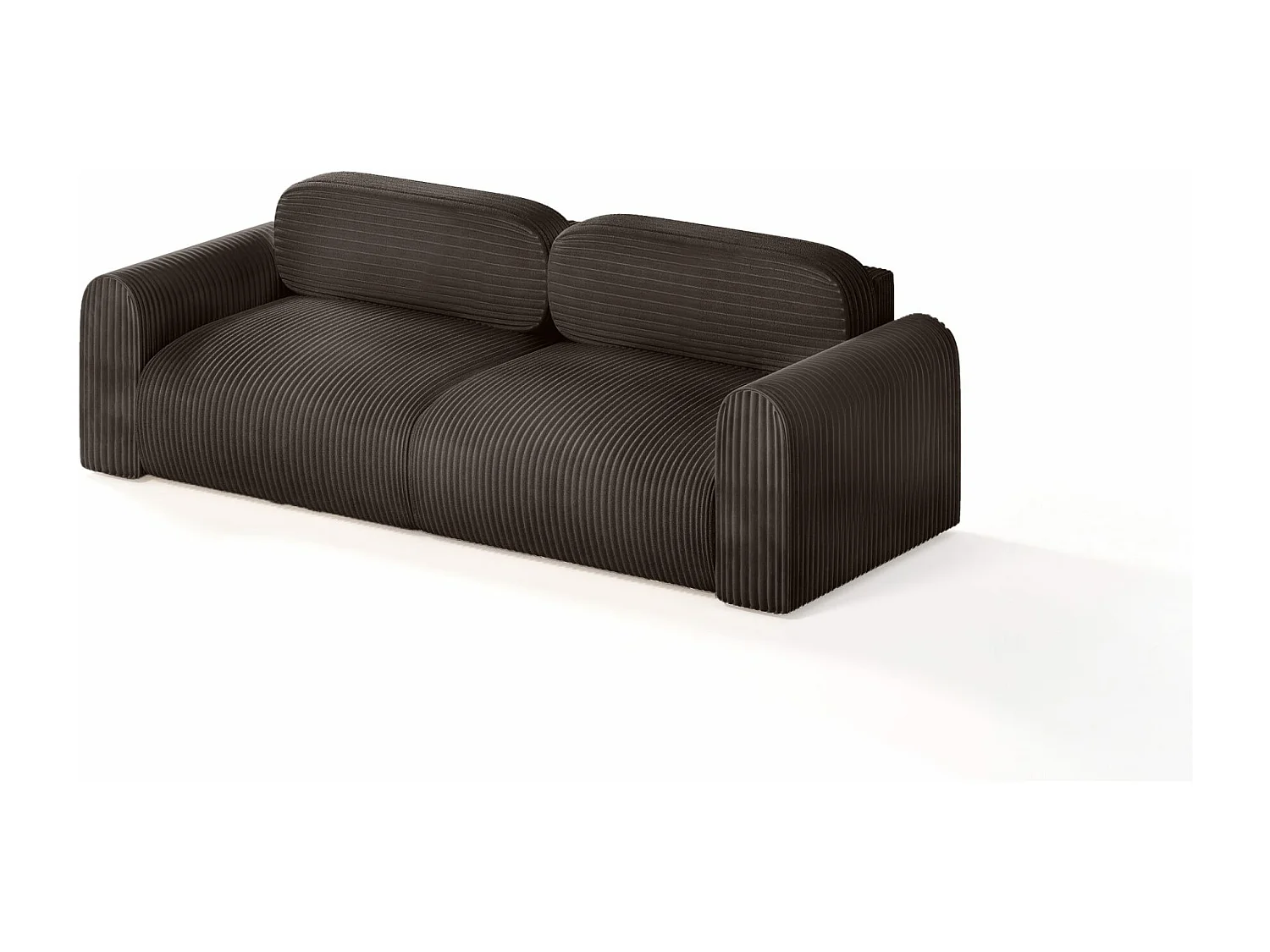 CANAPÉ avec revêtement en velours côtelé 4 places Pirna, marron foncé