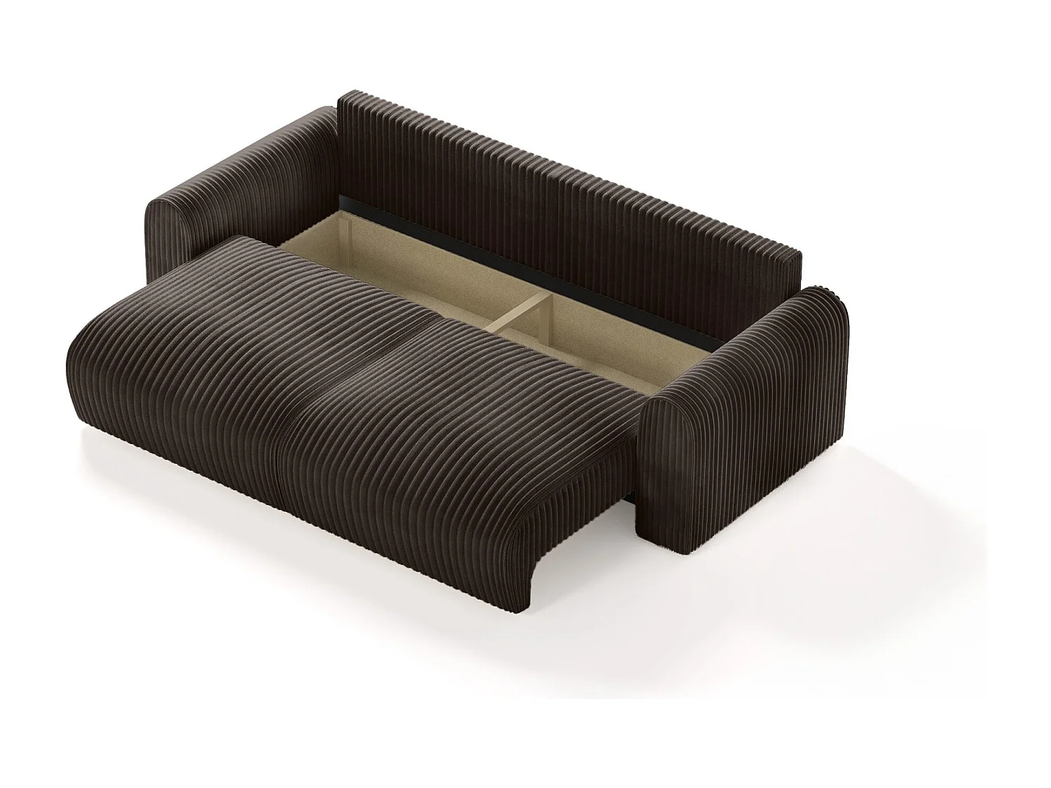 CANAPÉ avec revêtement en velours côtelé 4 places Pirna, marron foncé