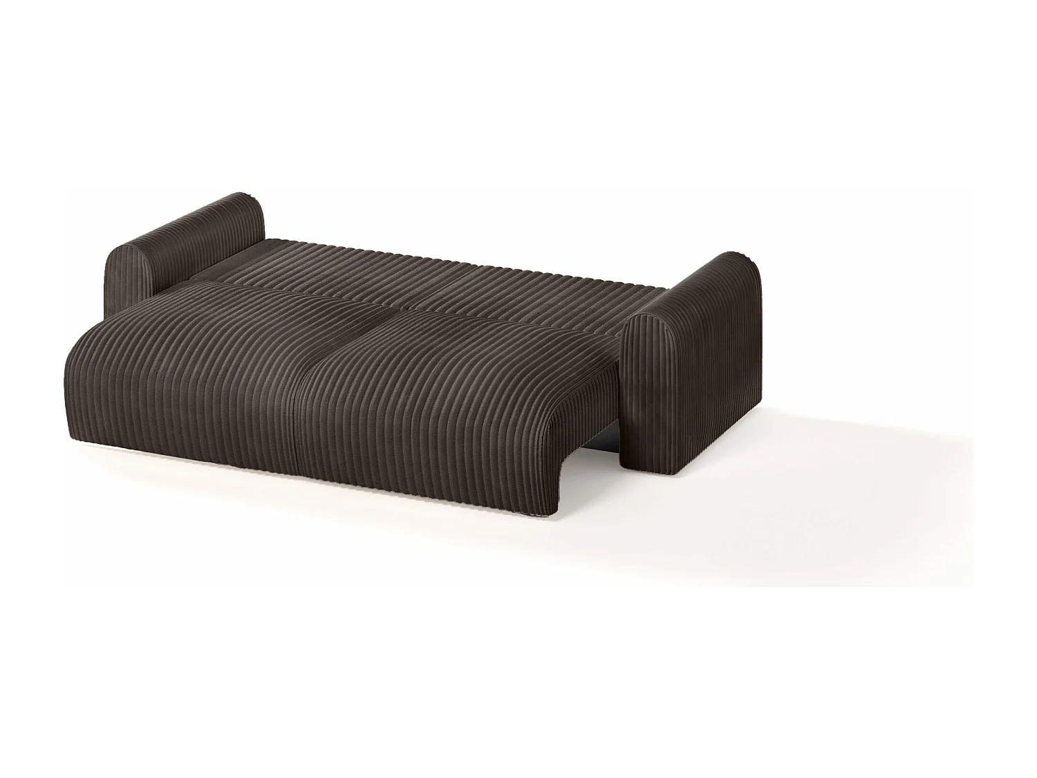 CANAPÉ avec revêtement en velours côtelé 4 places Pirna, marron foncé