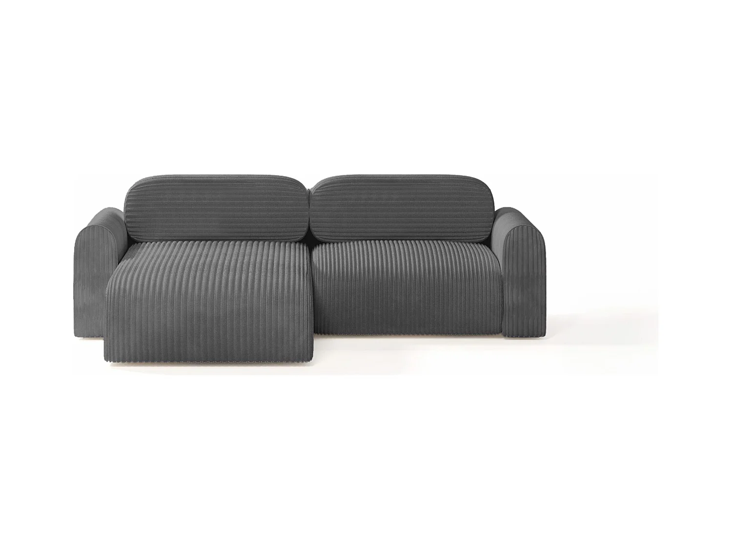 CANAPÉ d'angle avec revêtement en tissu côtelé Pirna Mini 4 places, Anthracite