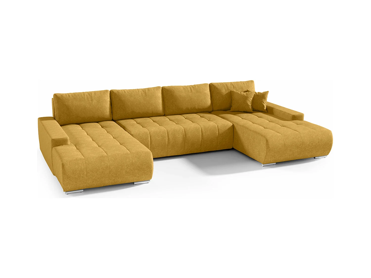CANAPÉ PANORAMIQUE en tissu polyester Bonari U 8 places Miel
