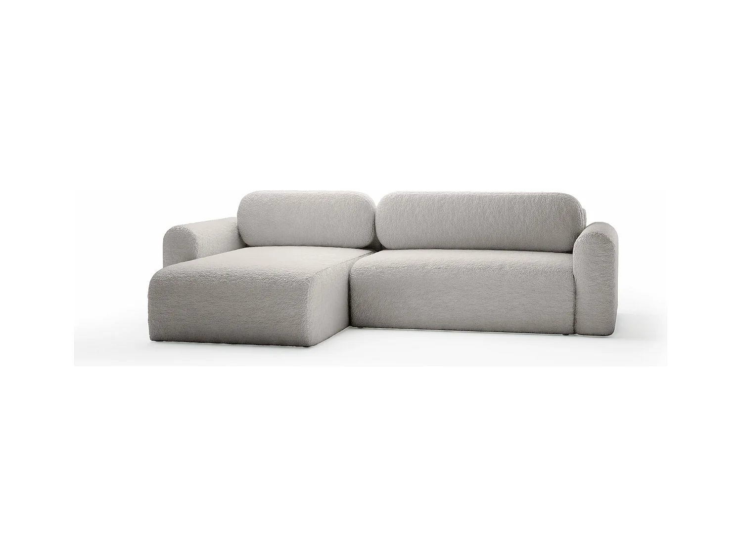 SOFA D'ANGLE Tissu Bouclé Carpin Argenté (Anthology 15)