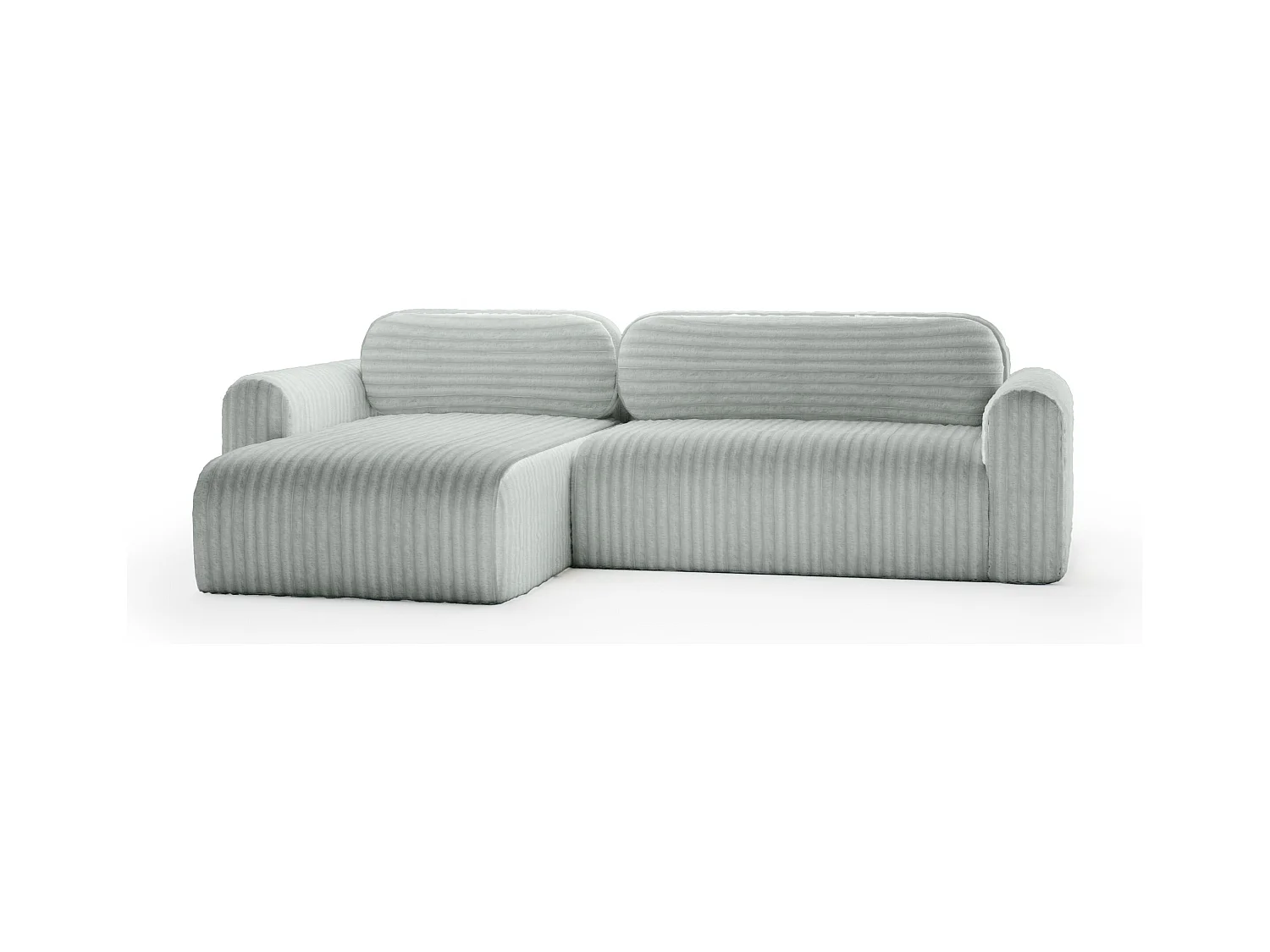 SOFA D'ANGLE en tissu velours Pablitto vert clair (Ambience 14)