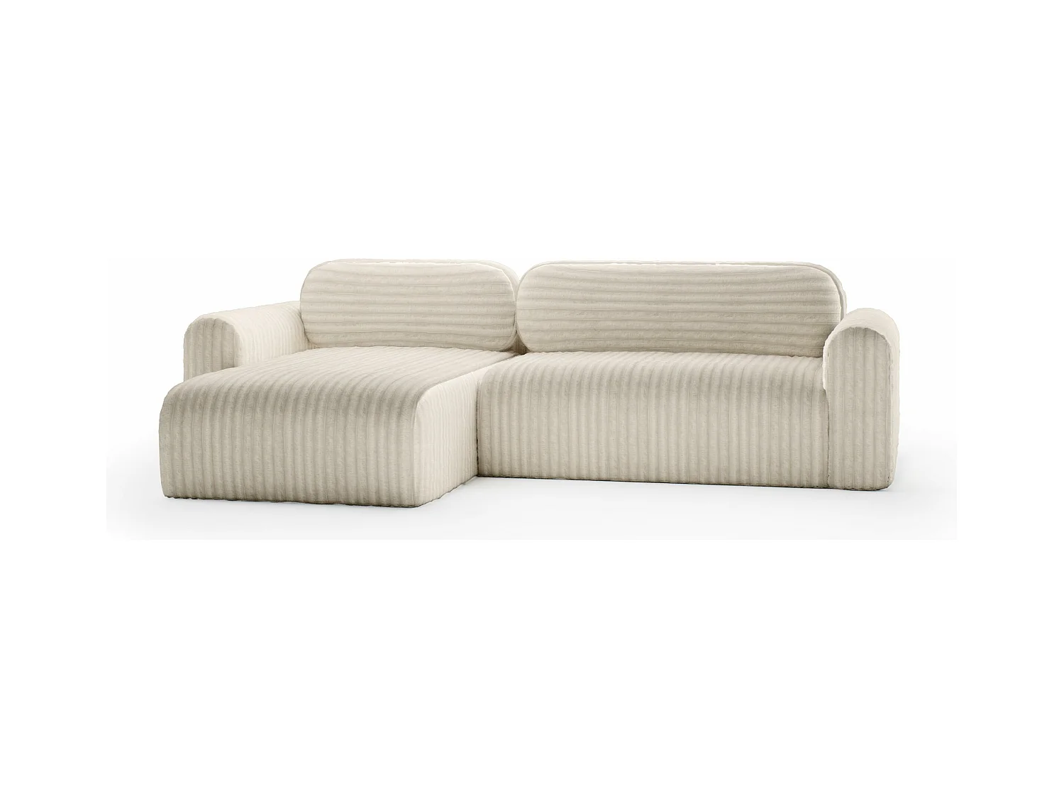 SOFA D'ANGLE en tissu velours Pablitto Beige Cream (Ambience 2)