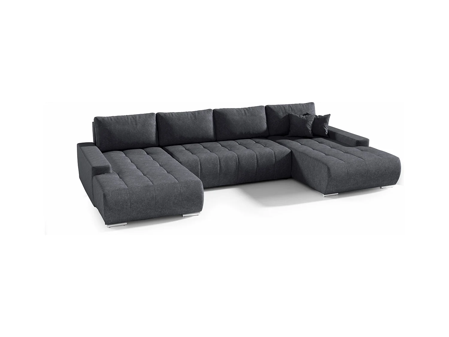 CANAPÉ PANORAMIQUE en tissu polyester Bonari U 8 places Gris foncé