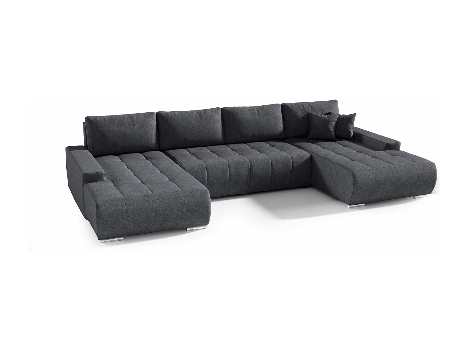 CANAPÉ PANORAMIQUE en tissu polyester Bonari U 8 places Gris foncé