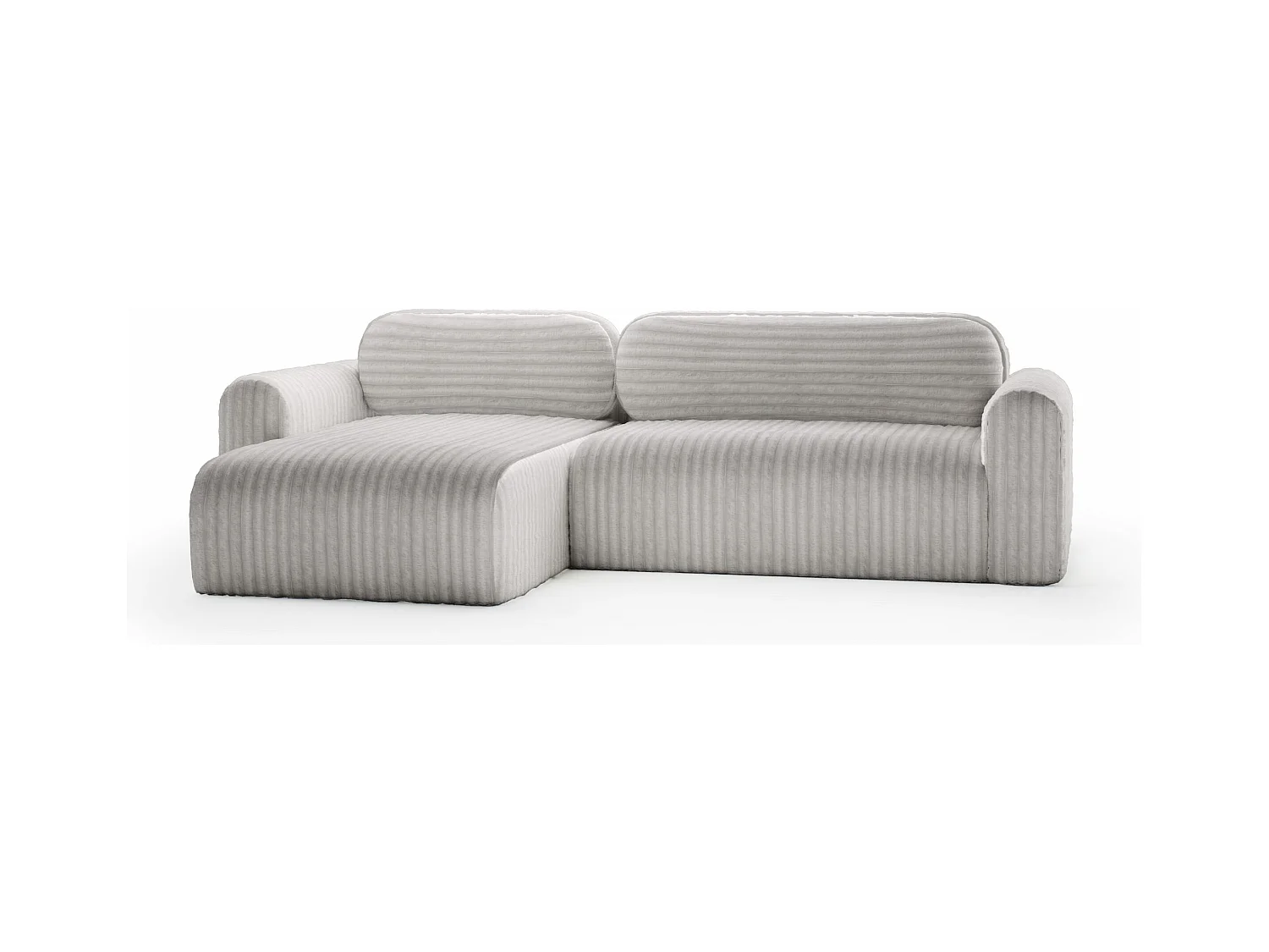 SOFA D'ANGLE en tissu velours Pablitto gris (Ambience 18)