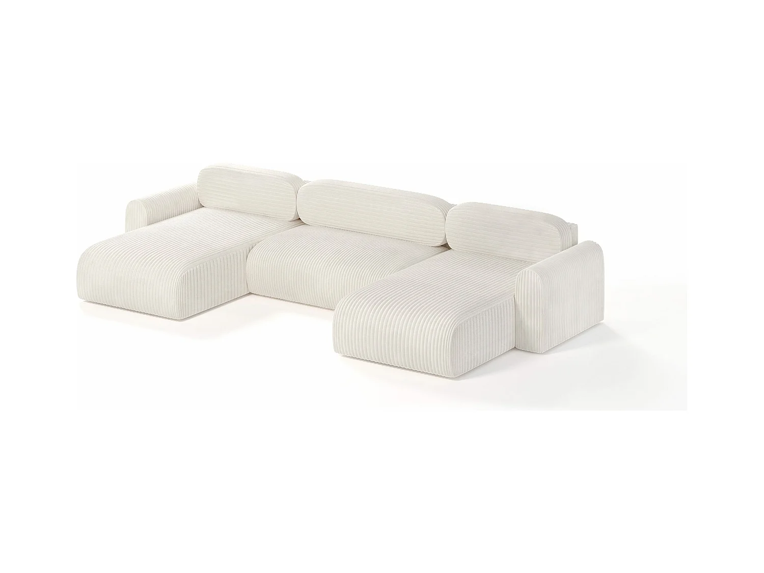 CANAPÉ PANORAMIQUE avec fonction de couchage Pirna U, 8 places, beige clair