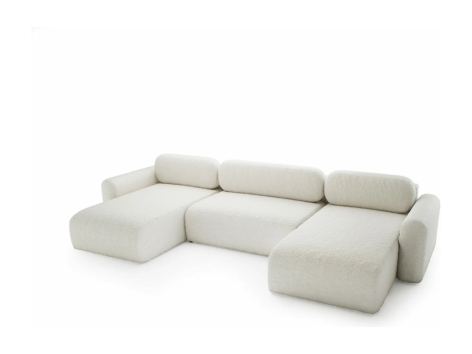 CANAPÉ D'ANGLE avec fonction de couchage 8 places Carpin U SALON, Crème