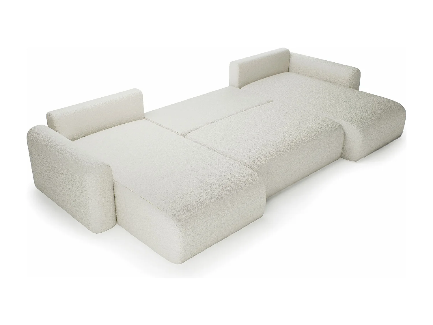 CANAPÉ D'ANGLE avec fonction de couchage 8 places Carpin U SALON, Crème