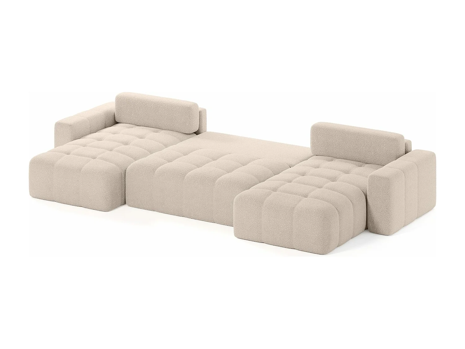 PANORAMASOFA Bouclé-Stoff 10 Sitzer Bornum U, Beige